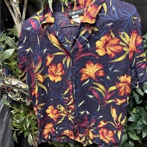 Sag Harbor Casual Button Down Shirt Blue and Yellow